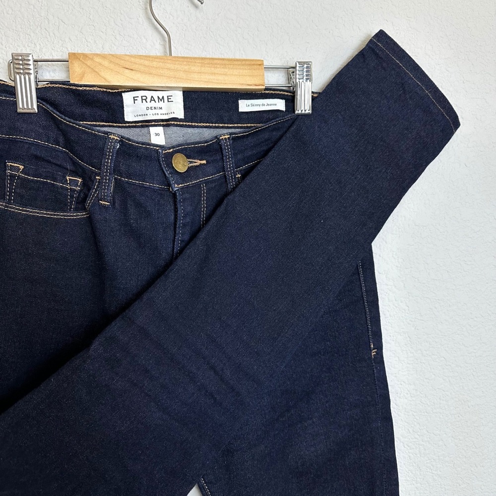 Frame Denim Le Skinny de Jeanne Jeans Dark Indigo Blue Size 30 Slim Stretch